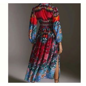NWT Anthropologie x Bhanuni by Jyoti Patterned Maxi Dress Size 4P